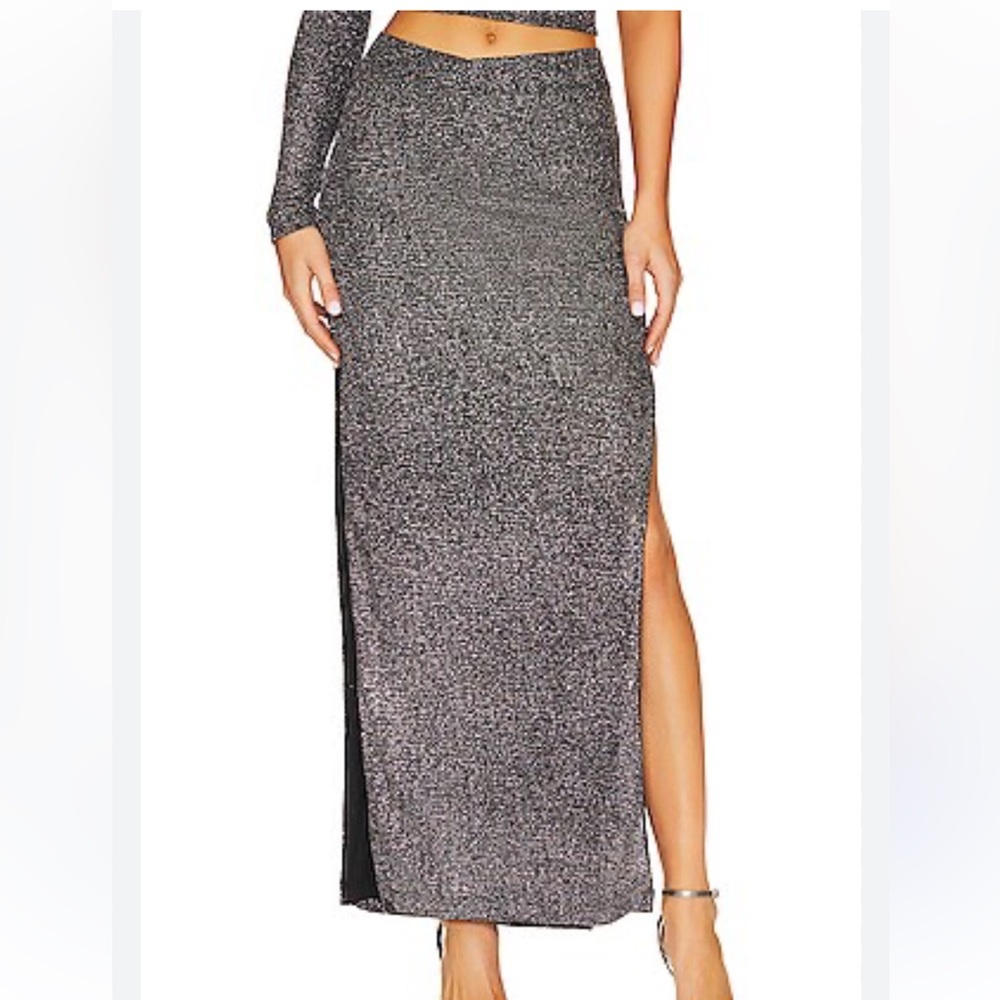 NWT Lama Jouni Low Waist Elegant Maxi Skirt in Shimmer